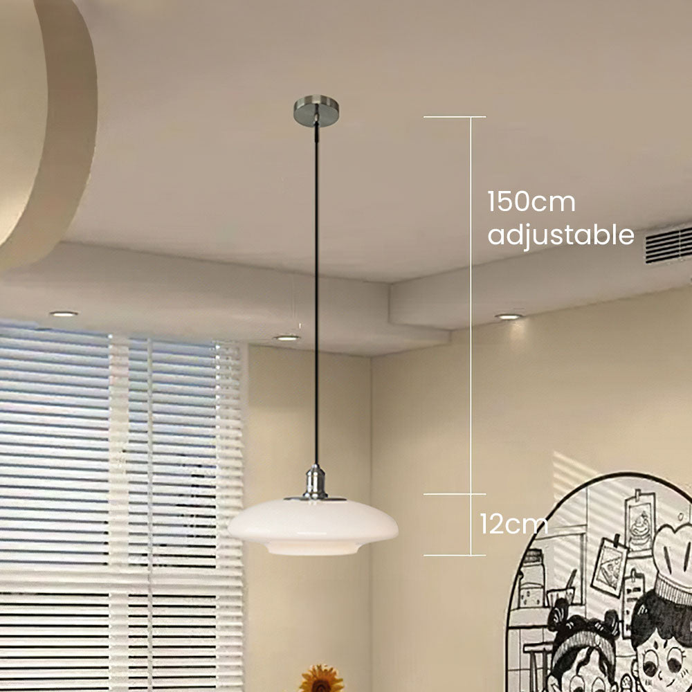 Pendant Light White Glass - THETA | Elegant Ambiance