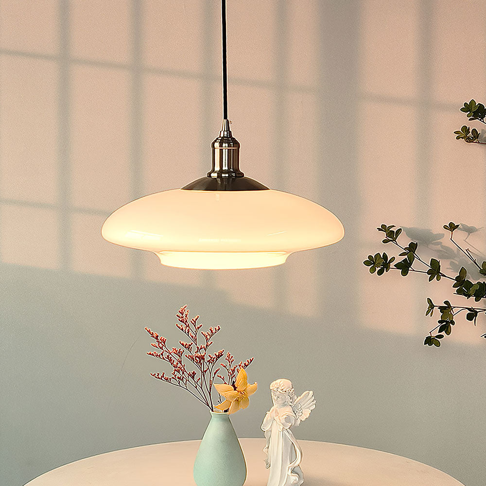 Pendant Light White Glass - THETA | Elegant Ambiance