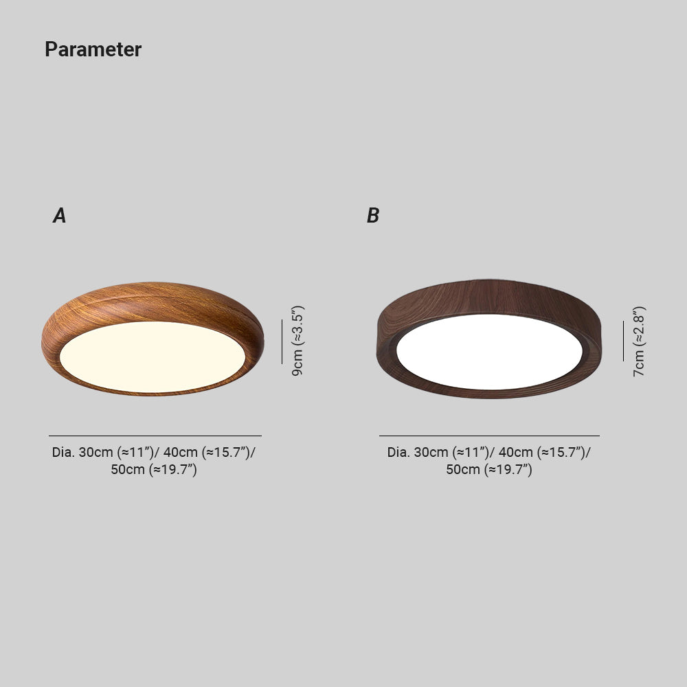 Ozawa Modern Minimalism Round Wood Ceiling Lamp Bedroom  Dining Room