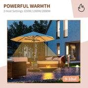 Electric Umbrella Parasol Mounted Infrared Heater 2000W for Patio Gazebo Outdoor Use