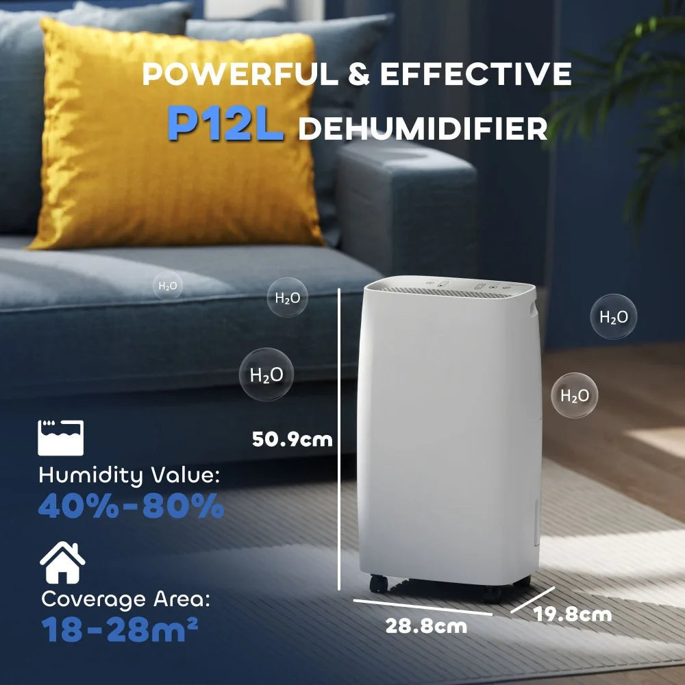Dehumidifier – 12L/Day,24H Timer | Control Home Damp - Image 5