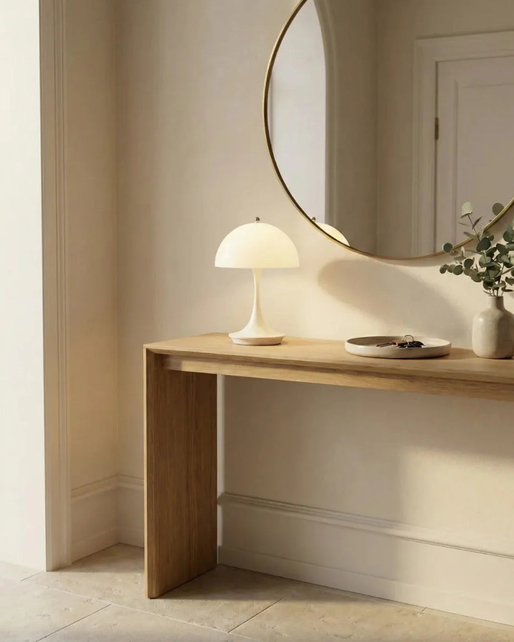 MIDO cordless designer table lamp in a warm, considered living room setting — DecoHarmonie