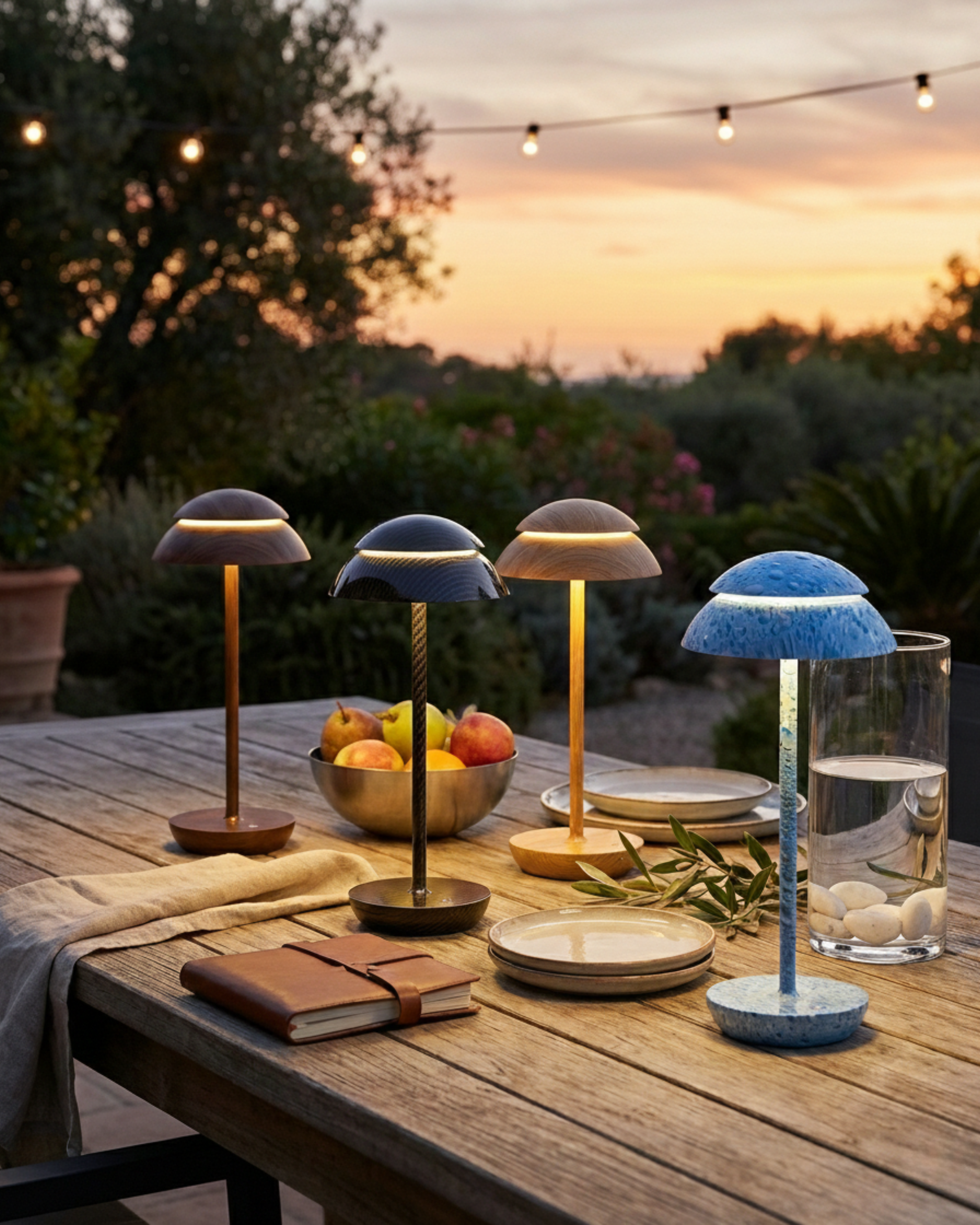 DESKA cordless designer table lamp softening the light in a contemporary lounge — DecoHarmonie