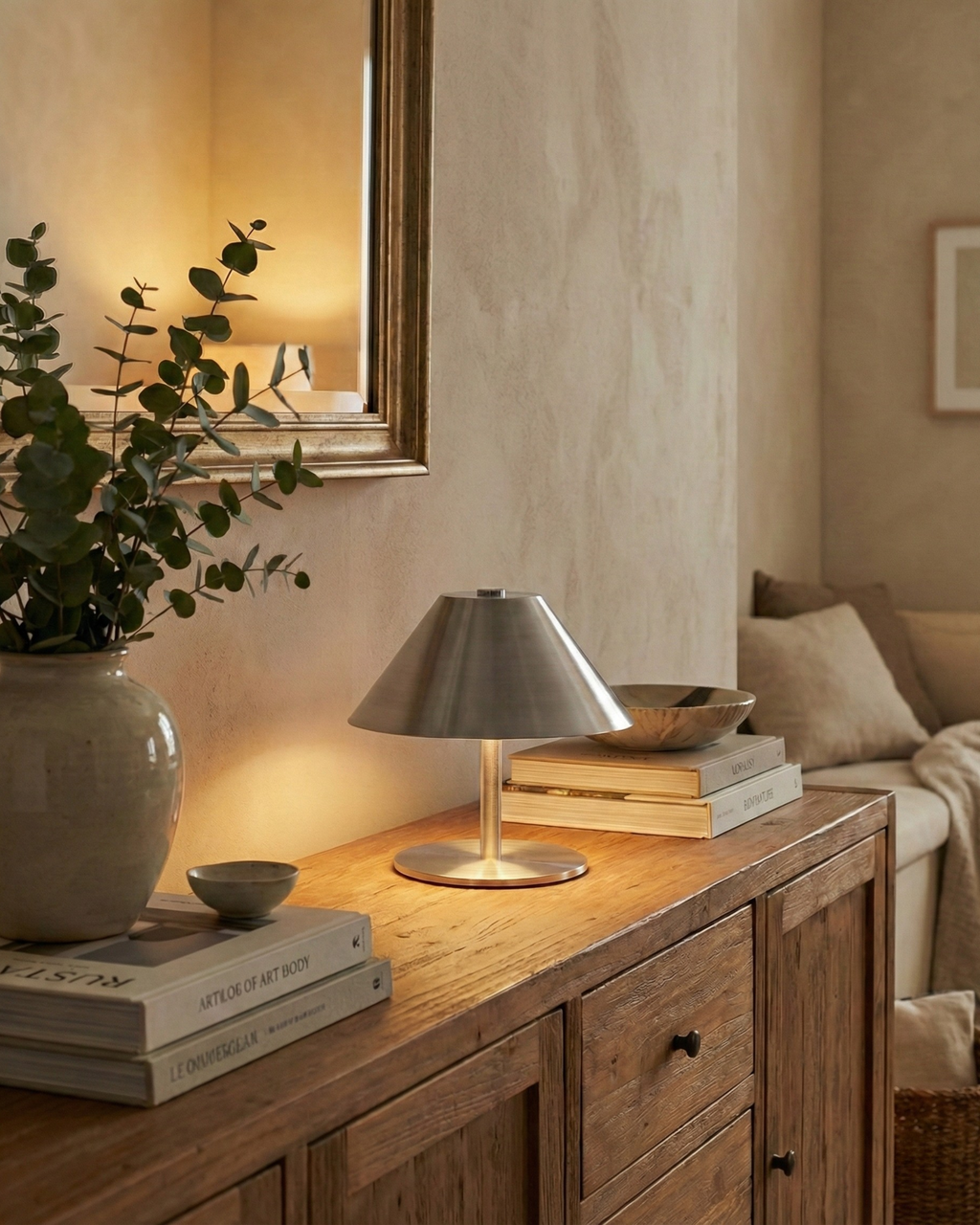 VARMA cordless designer table lamp displayed on a designer desk in a Sydney home — DecoHarmonie