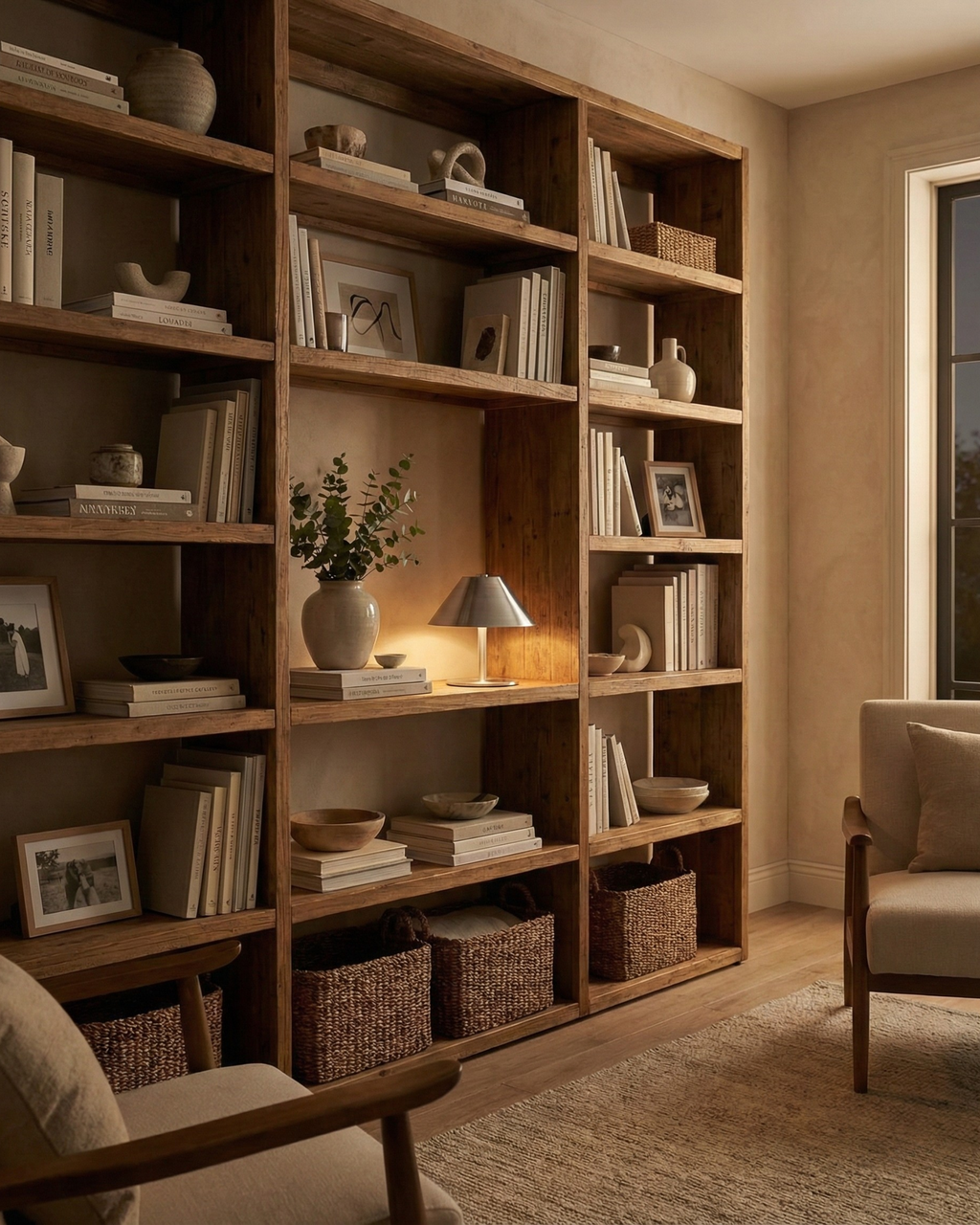 VARMA cordless designer table lamp softening the light in a contemporary lounge — DecoHarmonie