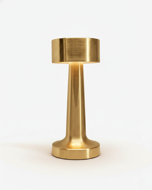 ELDA cordless designer table lamp in gold — wireless rechargeable lamp | DecoHarmonie Australia