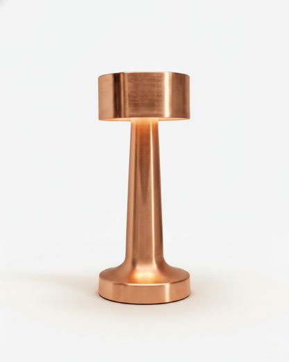 ELDA cordless designer table lamp in rose gold — wireless rechargeable lamp | DecoHarmonie