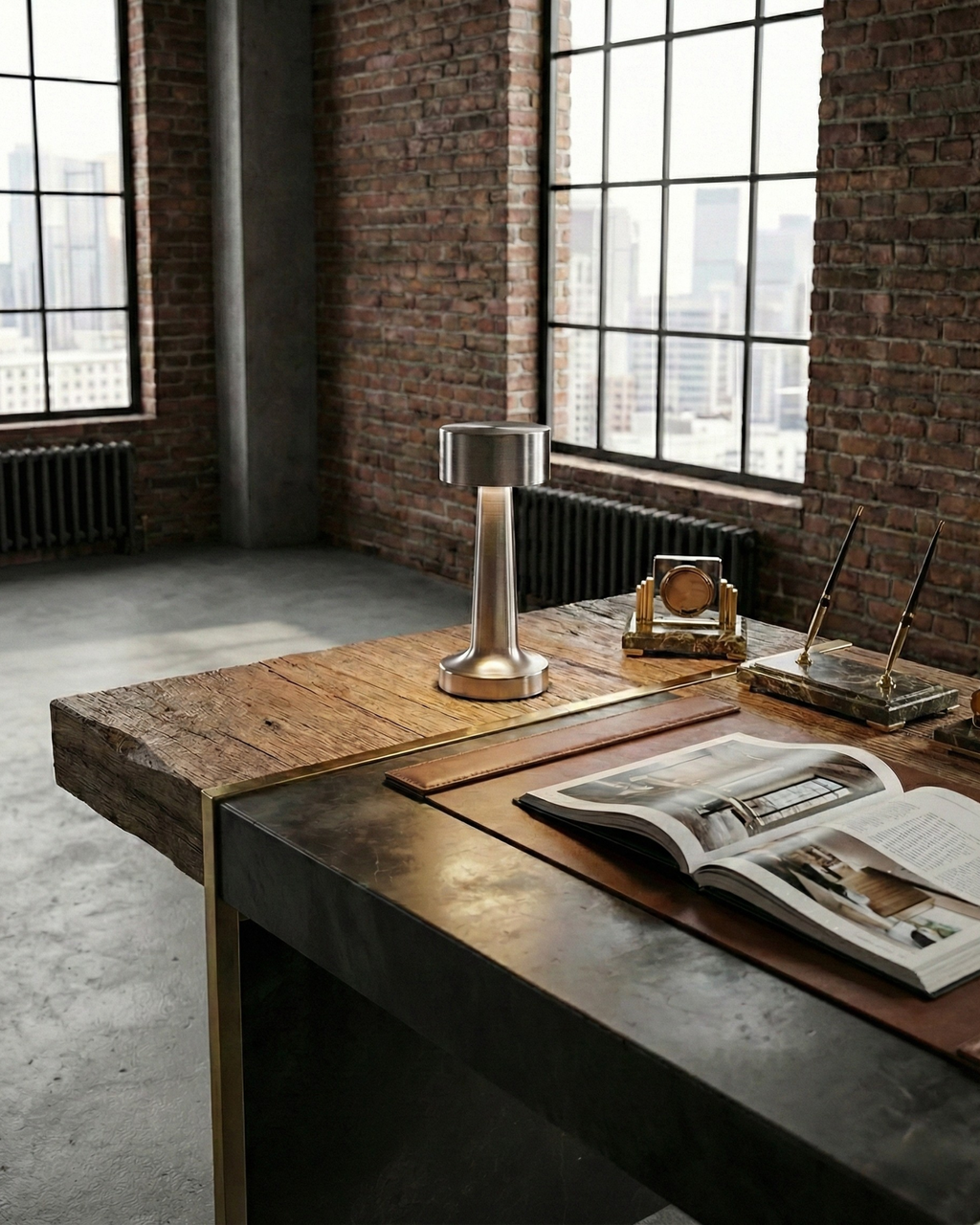 ELDA cordless designer table lamp displayed on a designer desk in a Sydney home — DecoHarmonie