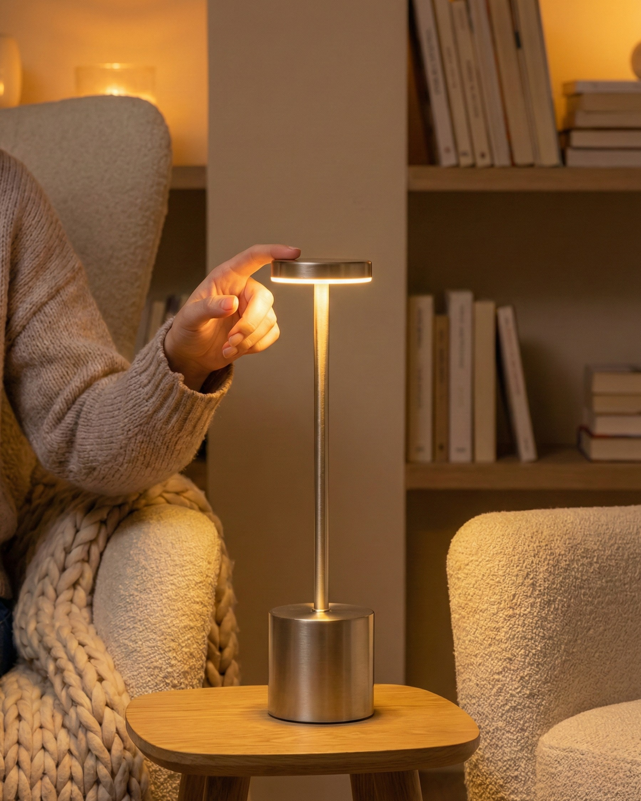 NOVA cordless designer table lamp styled in a minimalist Australian interior — DecoHarmonie