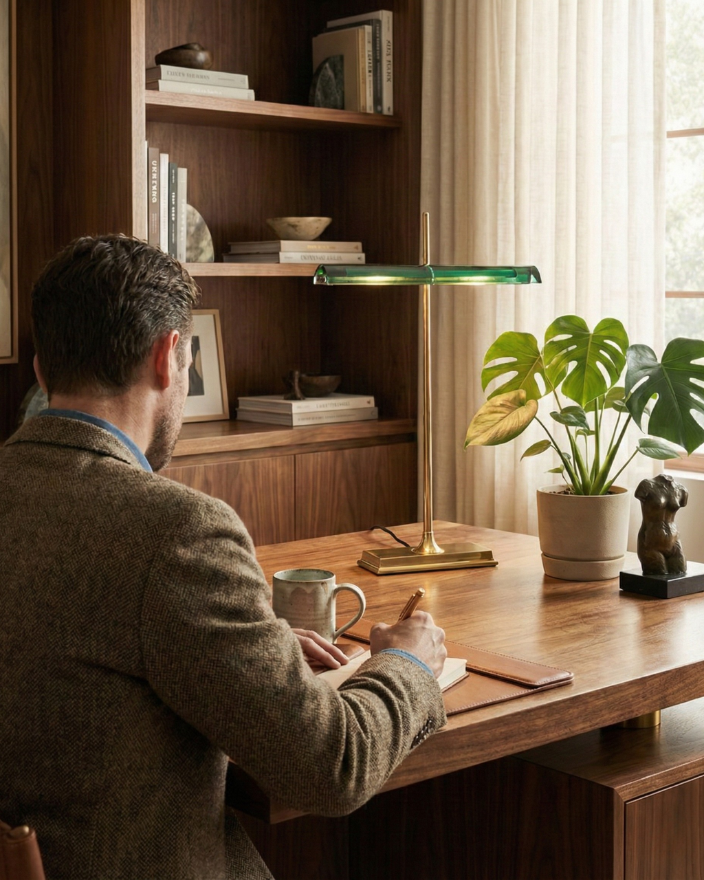 MONA designer desk lamp styled in a minimalist Australian interior — DecoHarmonie