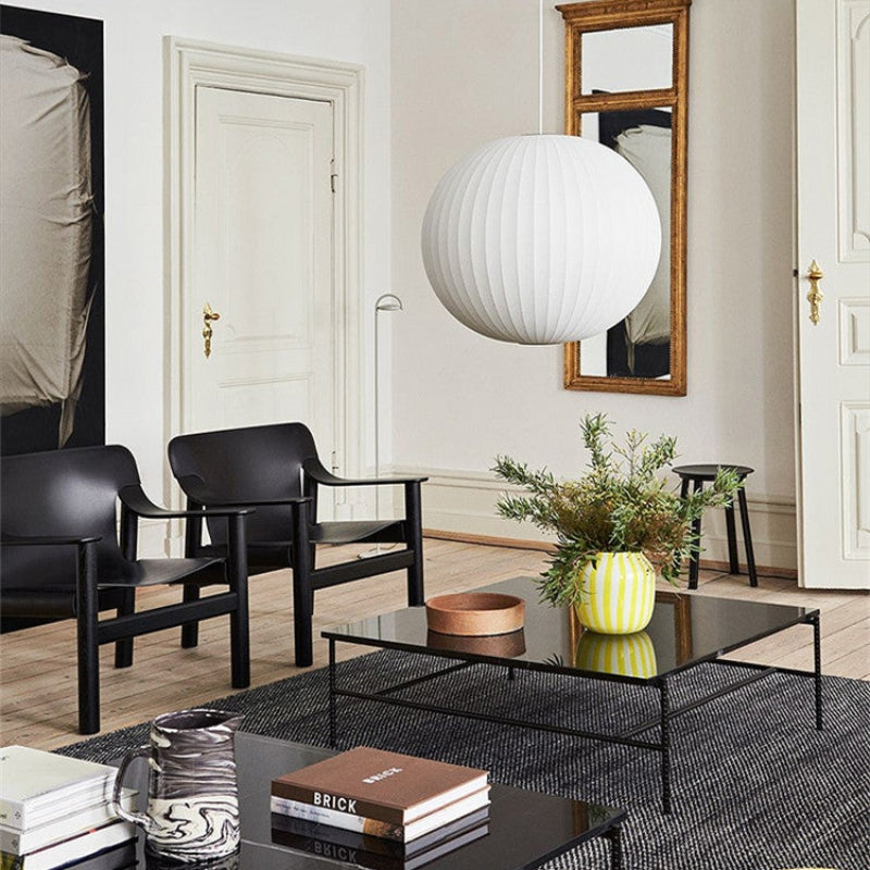 Renée Suspension Vintage, Métal/Tissu, Blanc, Bar