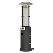 Freestanding Gas Patio Heater 11kW Adjustable Outdoor Garden Propane Heater Tip-Over Switch Wheels Pulse Ignition Black