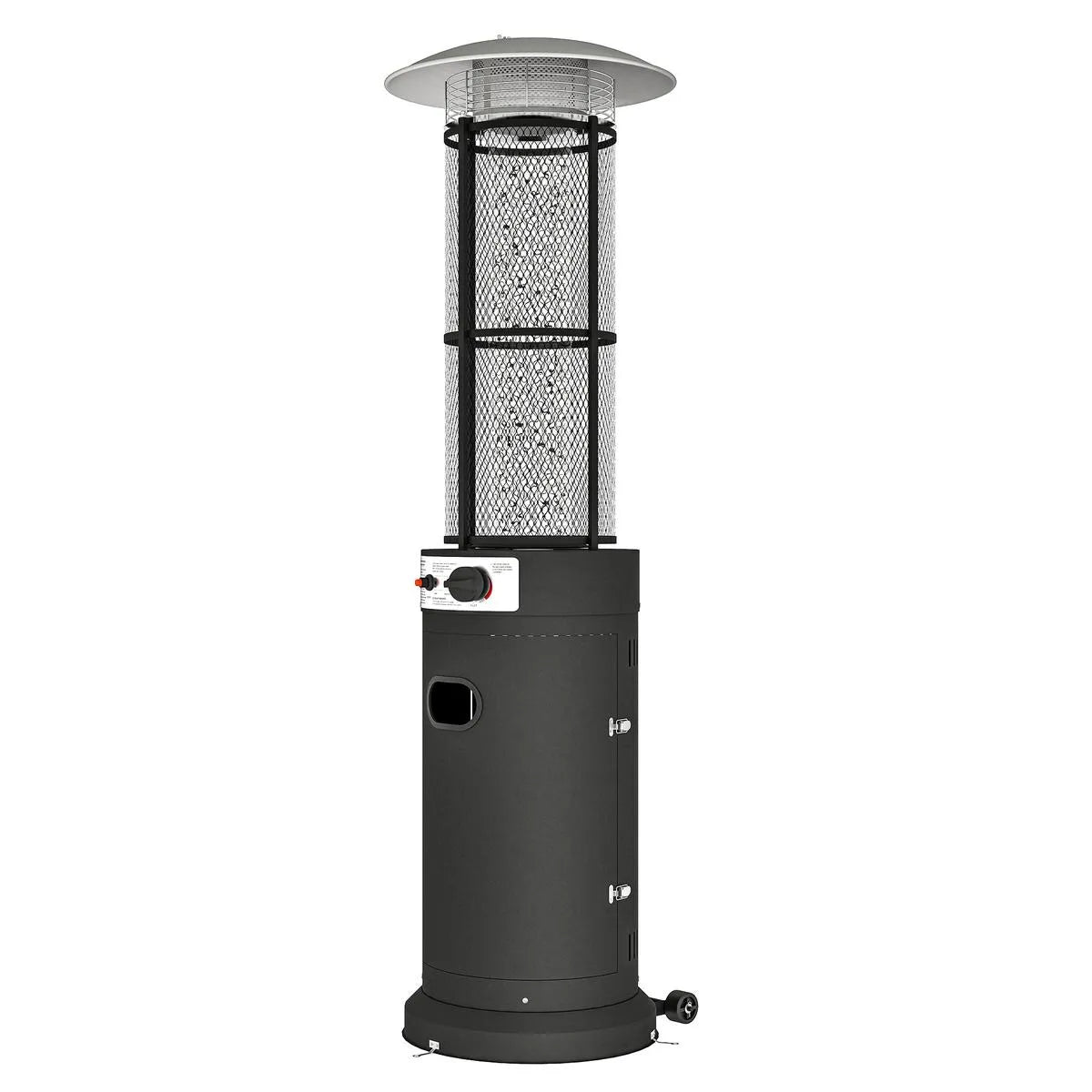 Freestanding Gas Patio Heater 11kW Adjustable Outdoor Garden Propane Heater Tip-Over Switch Wheels Pulse Ignition Black