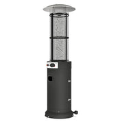 Freestanding Gas Patio Heater 11kW Adjustable Outdoor Garden Propane Heater Tip-Over Switch Wheels Pulse Ignition Black