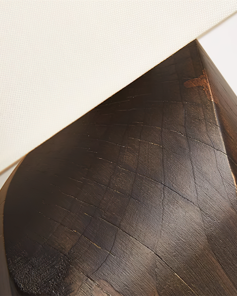 KALLE designer table lamp softening the light in a contemporary lounge — DecoHarmonie