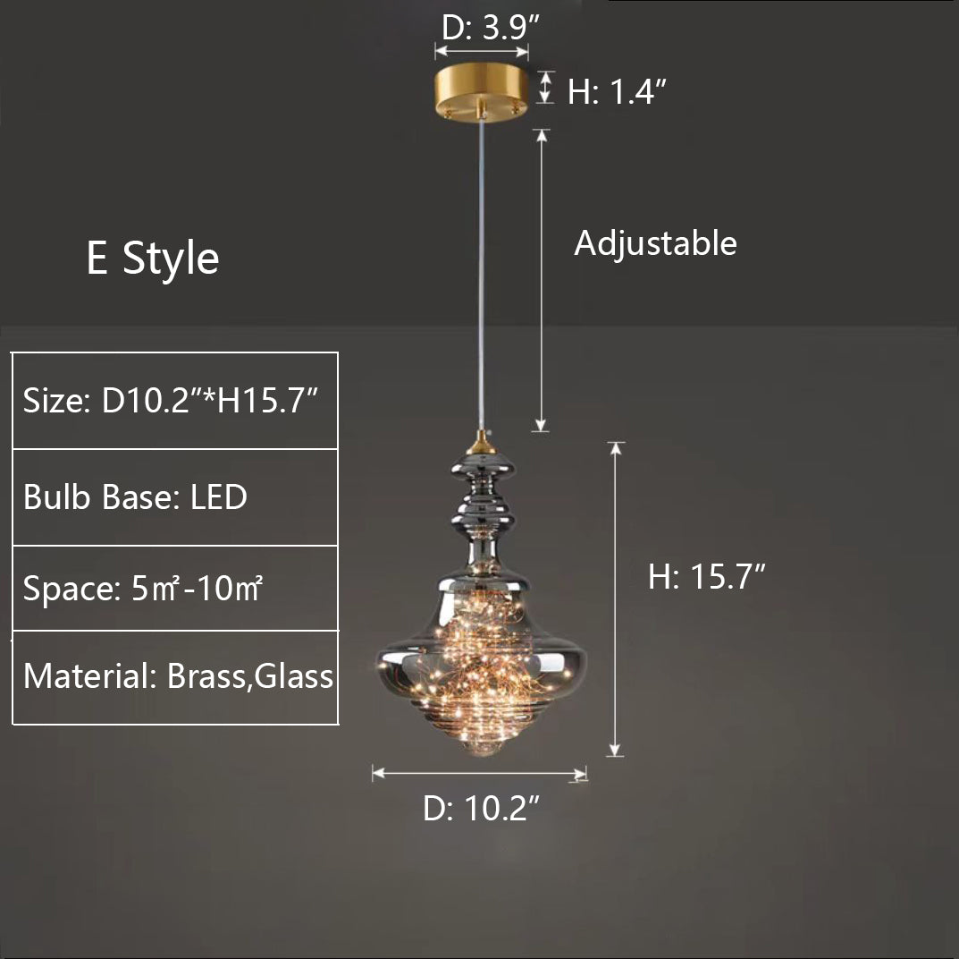 Pendant Light Gray Glass LED - VAULTX | Romantic Glow