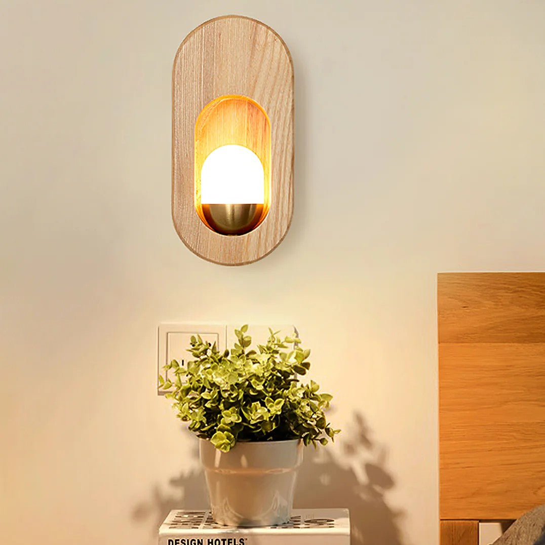 Ozawa Classique Bois Verre Applique Murale Chambre Salle à Manger