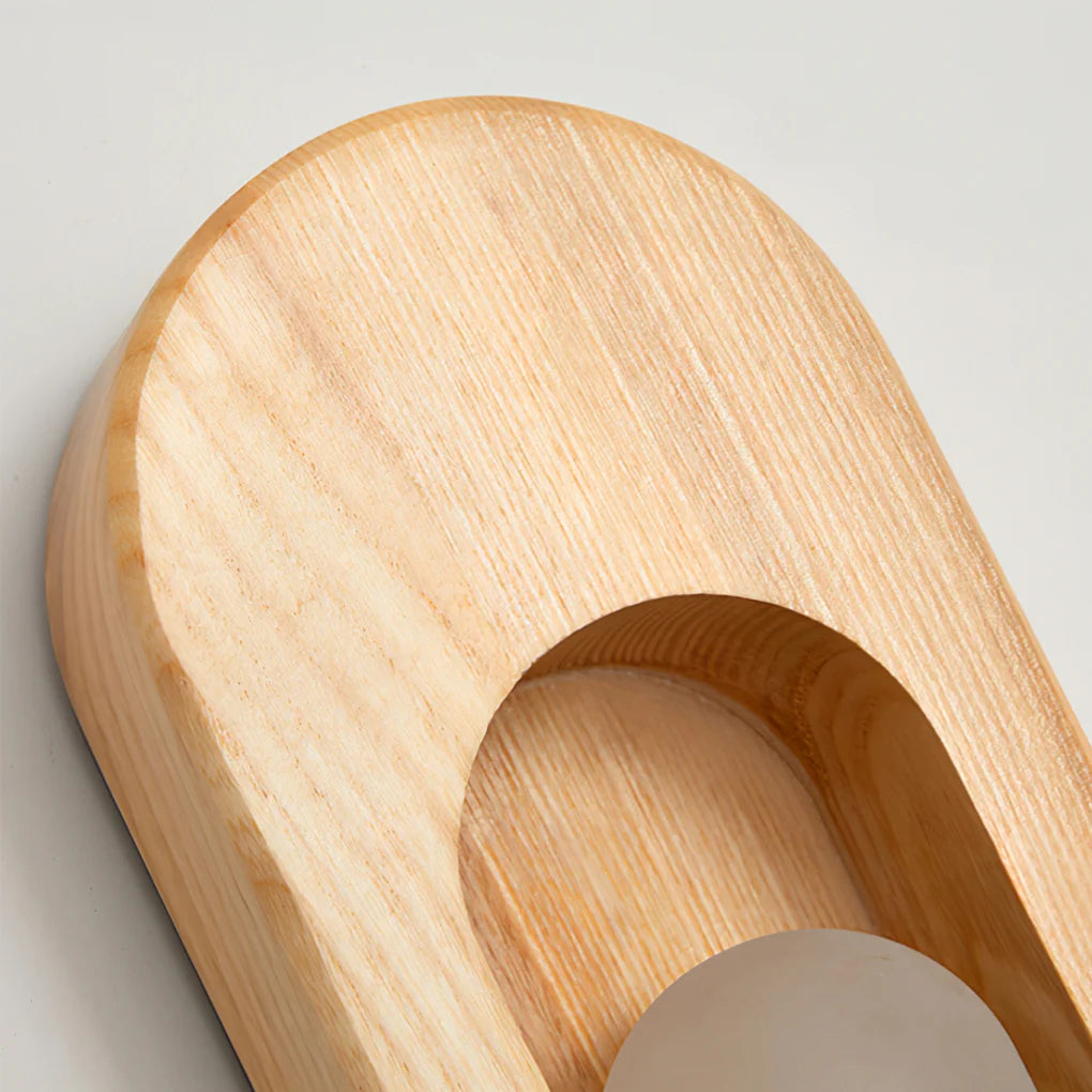 Ozawa Classical Wood Glass Wall Lamp Bedroom  Dining Room