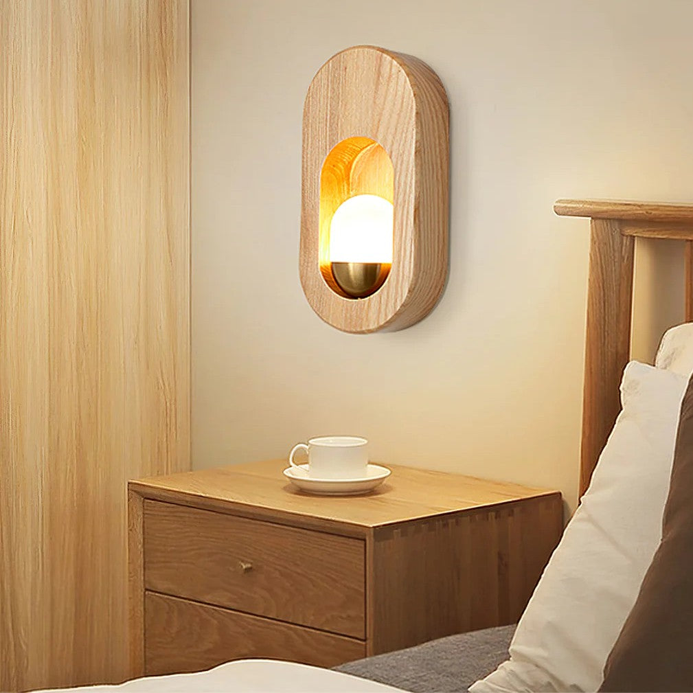 Ozawa Classique Bois Verre Applique Murale Chambre Salle à Manger