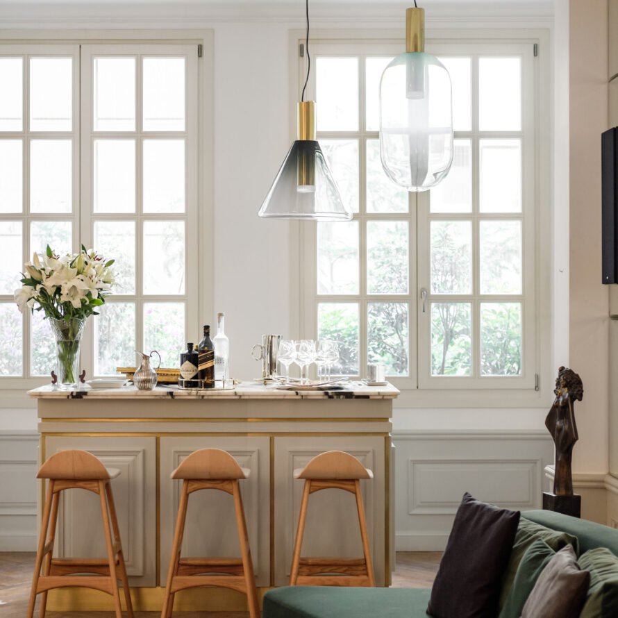 Pendant Light Glass Gold - ZIRCON | Sophistication