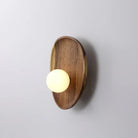 Muto Natural Wood Glass Walnut Wall Lamp Bedroom Living Room