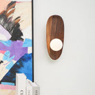 Muto Natural Wood Glass Walnut Wall Lamp Bedroom Living Room