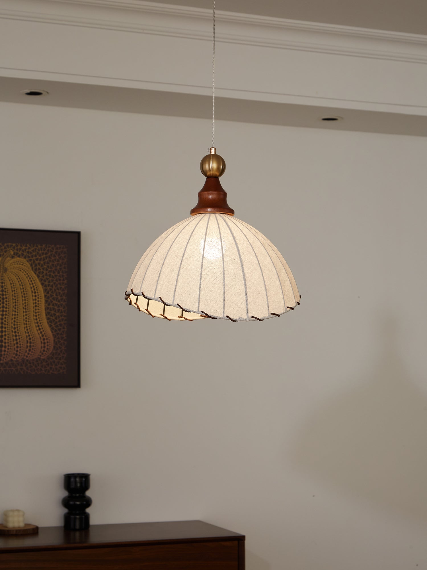 Pendant Light Fabric Gold - SAVIUS | Elegant