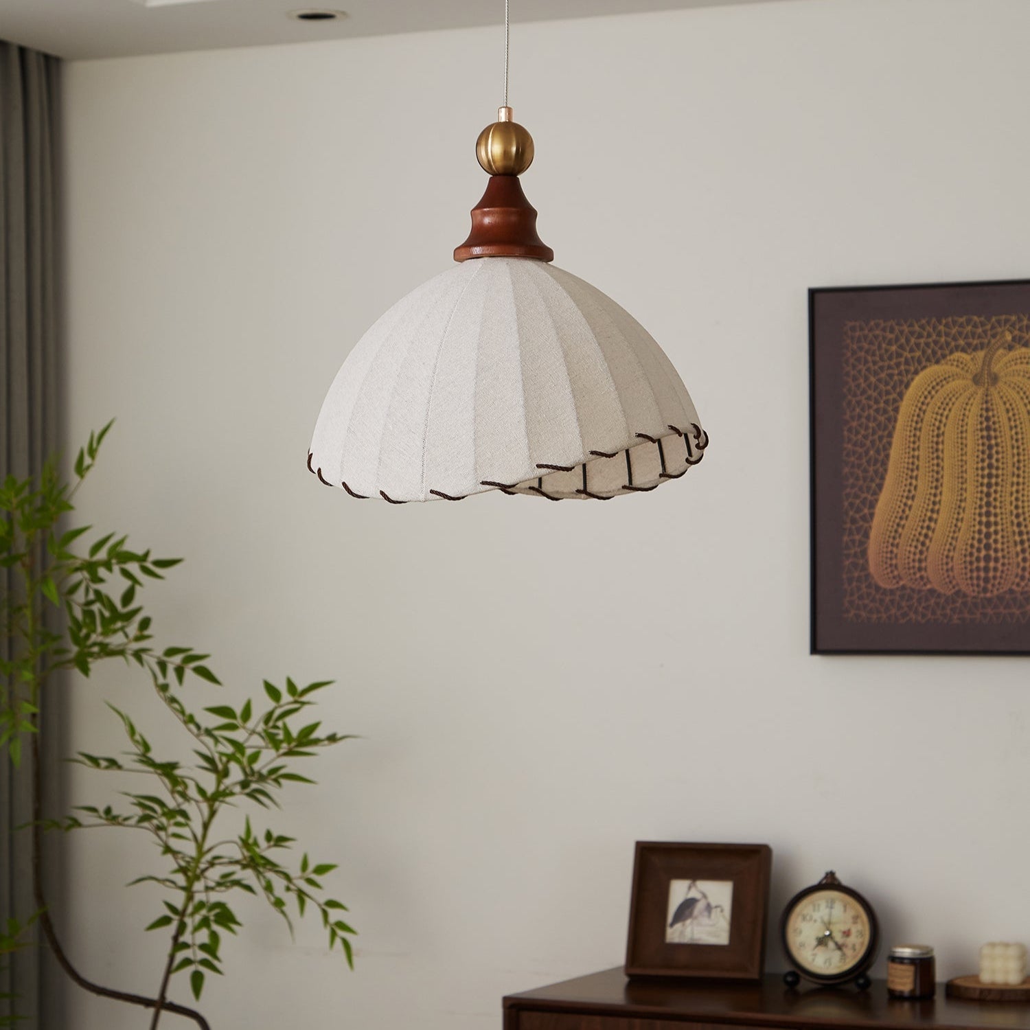 Pendant Light Fabric Gold - SAVIUS | Elegant