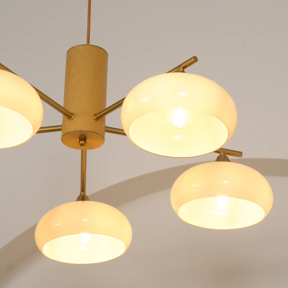 Valentina Modern Metal Glass Elliptical Pendant Light Shades Living Dining Room