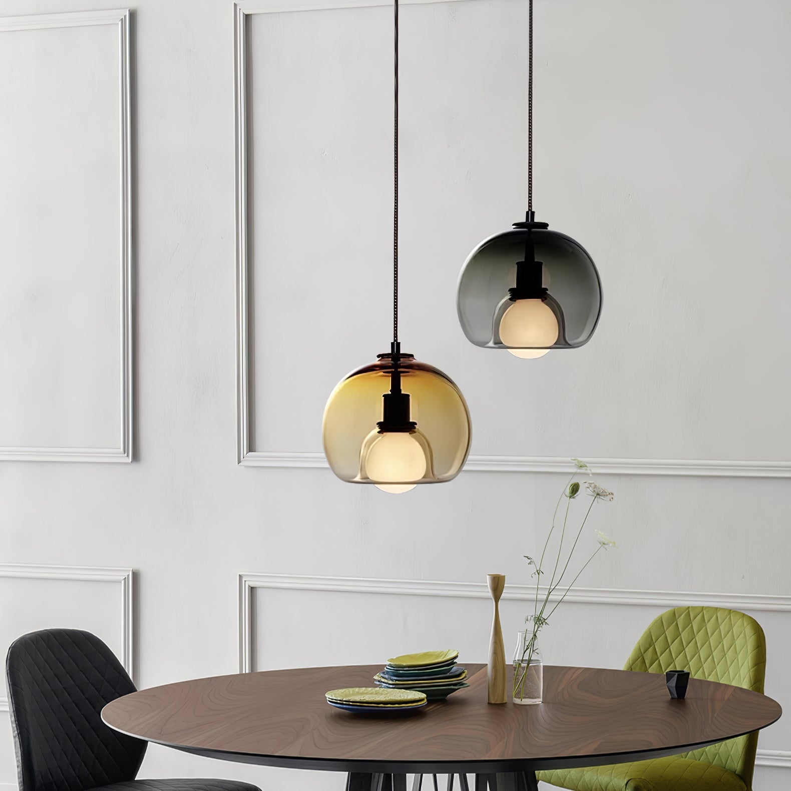 Pendant Light Cognac Glass Minimalist - SEKTOR | Modern Style