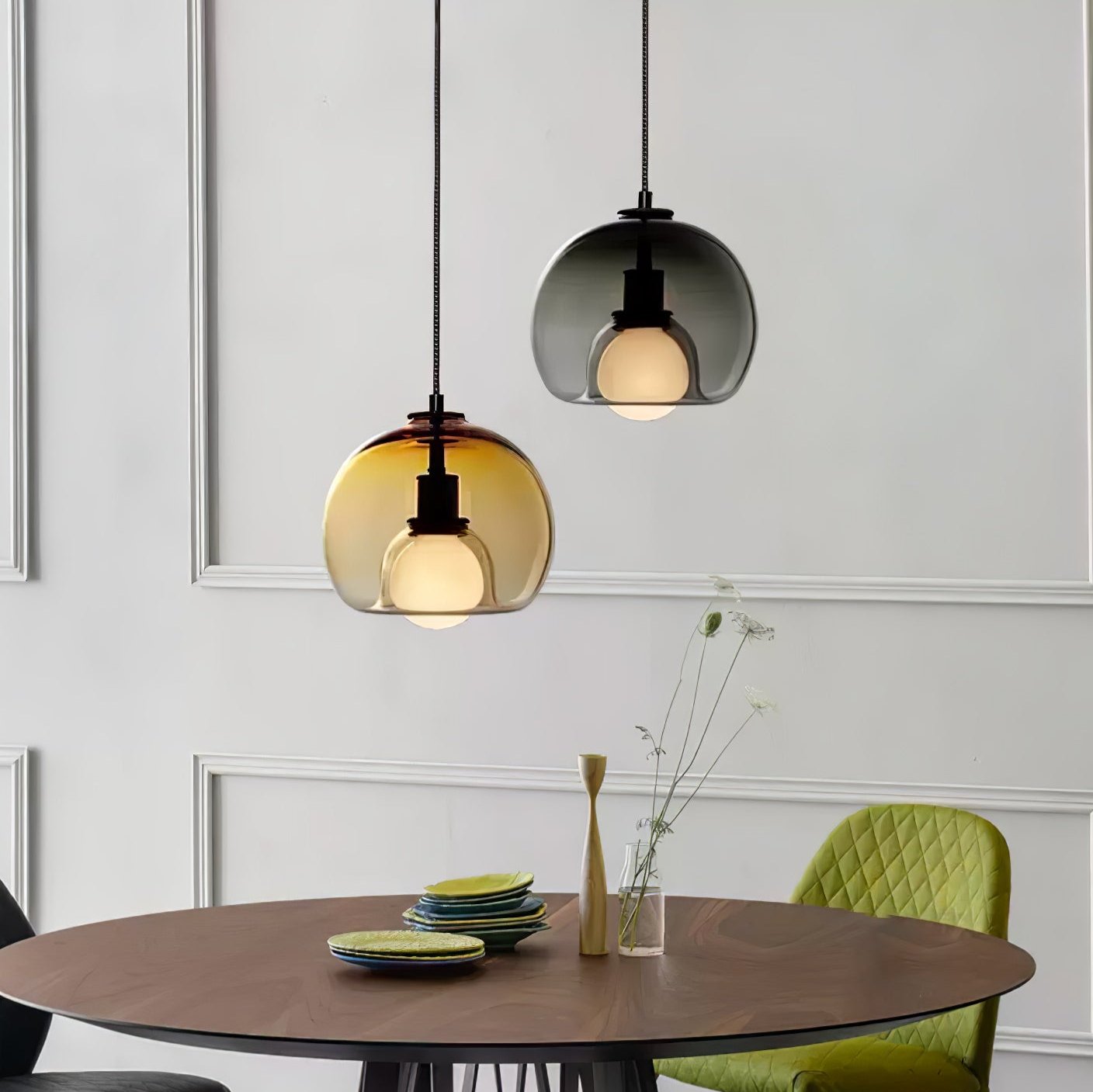 Pendant Light Cognac Glass Minimalist - SEKTOR | Modern Style