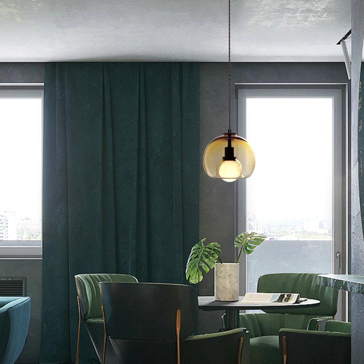 Pendant Light Cognac Glass Minimalist - SEKTOR | Modern Style