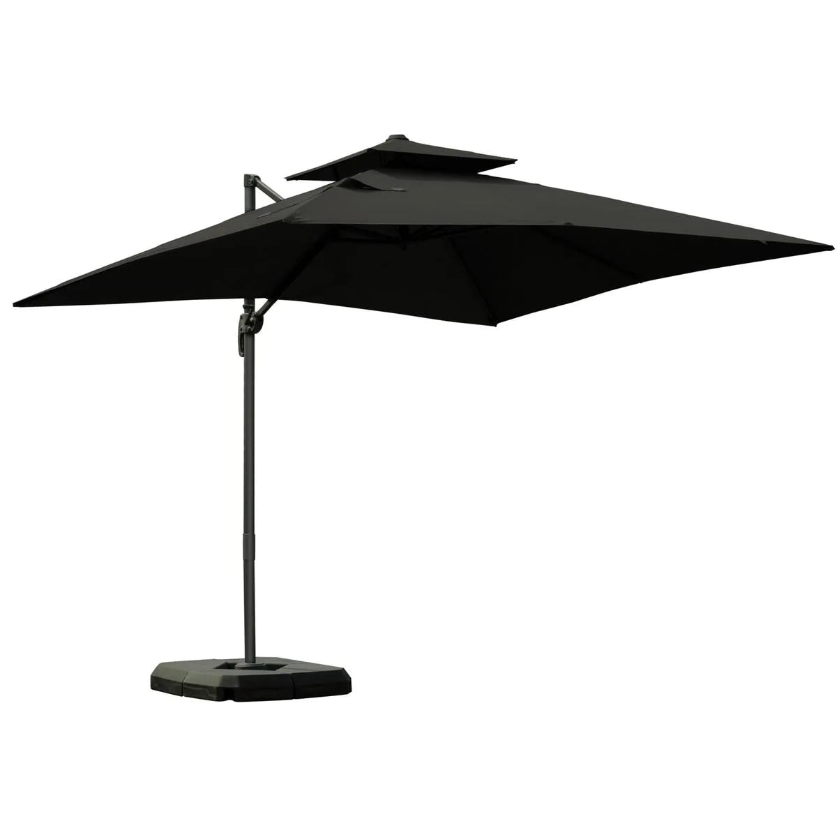 Cantilever Parasol 360° Rotation Angle Adjustment Outdoor Market Garden Umbrella, Dark Grey