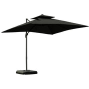 Cantilever Parasol 360° Rotation Angle Adjustment Outdoor Market Garden Umbrella, Dark Grey