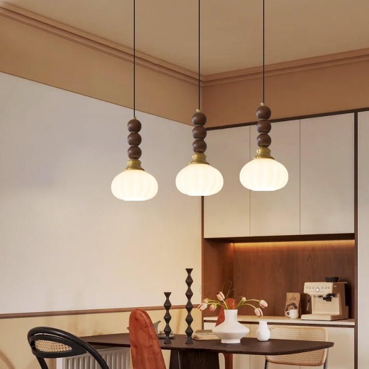 Pendant Light Dark Walnut Gold - SIGNUM | Elegant Style