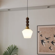 Pendant Light Dark Walnut Gold - SIGNUM | Elegant Style