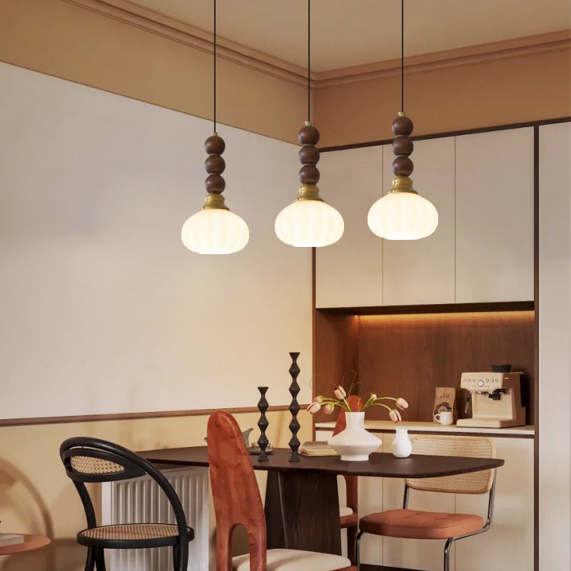 Pendant Light Dark Walnut Gold - SIGNUM | Elegant Style