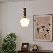 Pendant Light Dark Walnut Gold - SIGNUM | Elegant Style