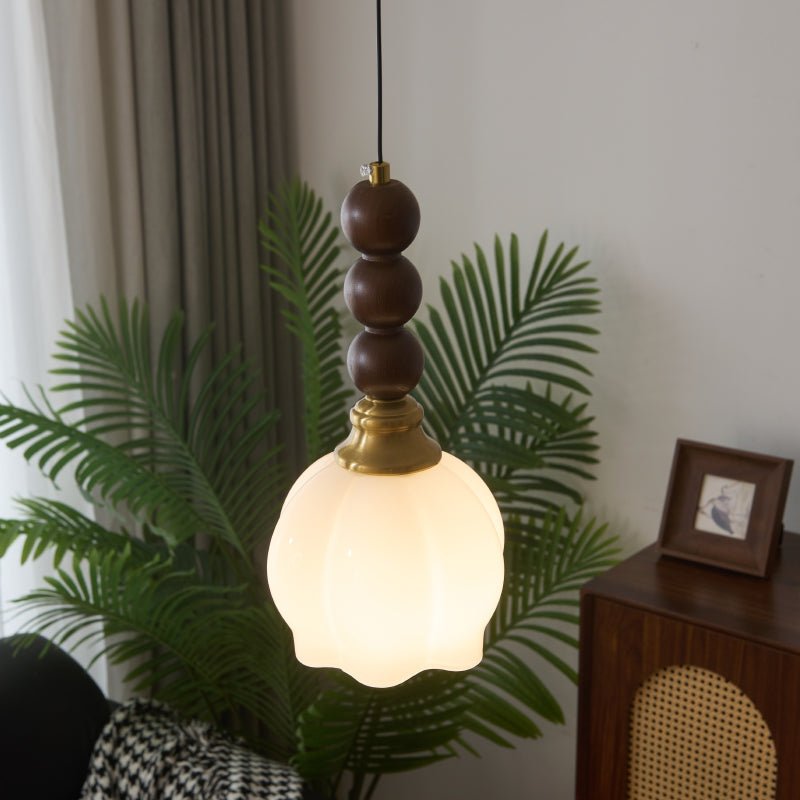 Pendant Light Dark Walnut Gold - SIGNUM | Elegant Style