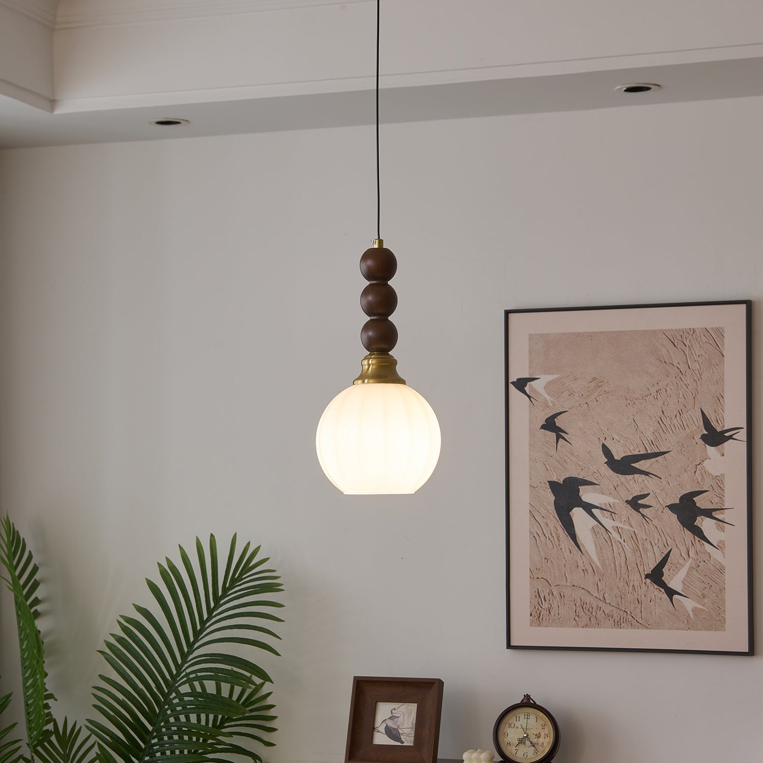 Pendant Light Dark Walnut Gold - SIGNUM | Elegant Style