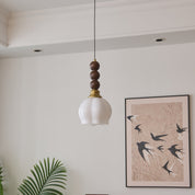 Pendant Light Dark Walnut Gold - SIGNUM | Elegant Style