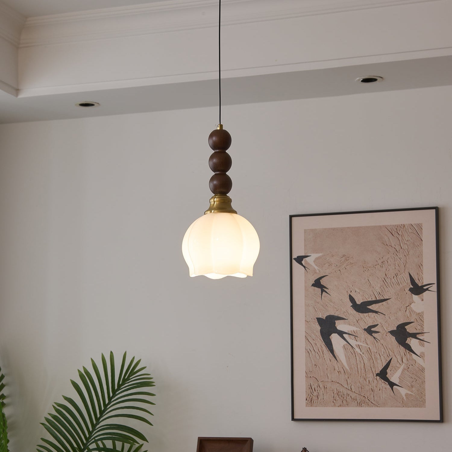 Pendant Light Dark Walnut Gold - SIGNUM | Elegant Style