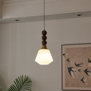 Pendant Light Dark Walnut Gold - SIGNUM | Elegant Style