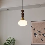 Pendant Light Dark Walnut Gold - SIGNUM | Elegant Style