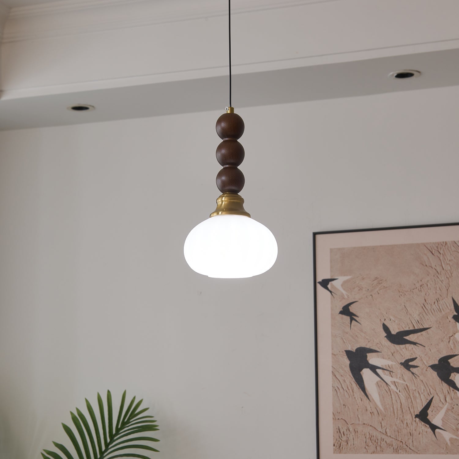 Pendant Light Dark Walnut Gold - SIGNUM | Elegant Style