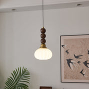 Pendant Light Dark Walnut Gold - SIGNUM | Elegant Style
