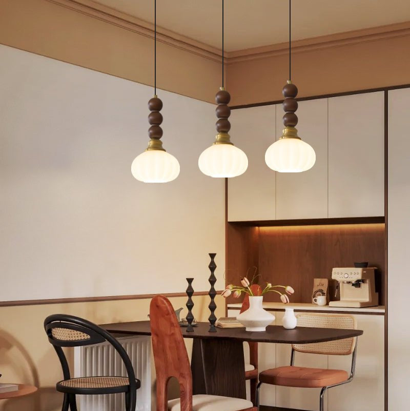 Pendant Light Dark Walnut Gold - SIGNUM | Elegant Style