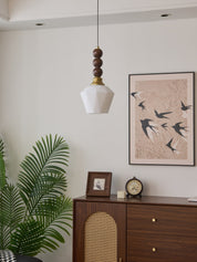 Pendant Light Dark Walnut Gold - SIGNUM | Elegant Style