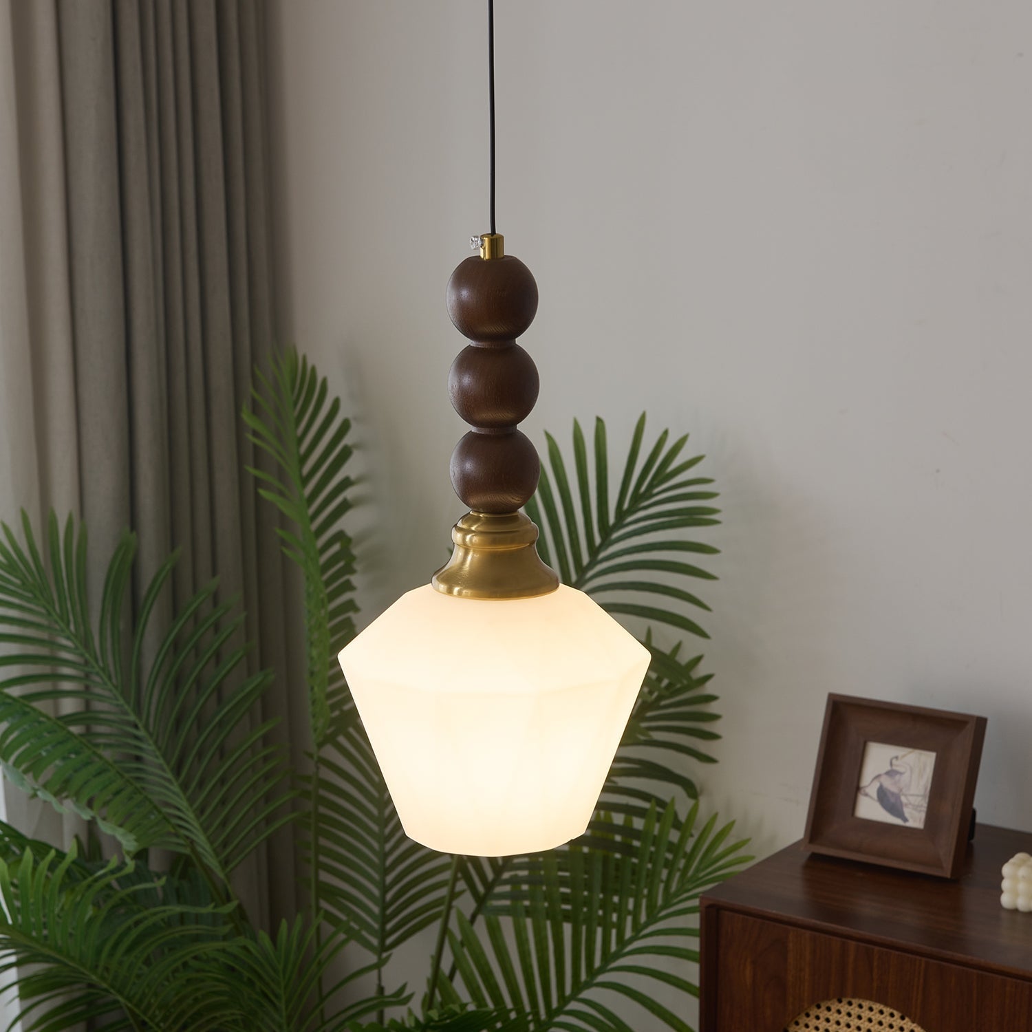 Pendant Light Dark Walnut Gold - SIGNUM | Elegant Style