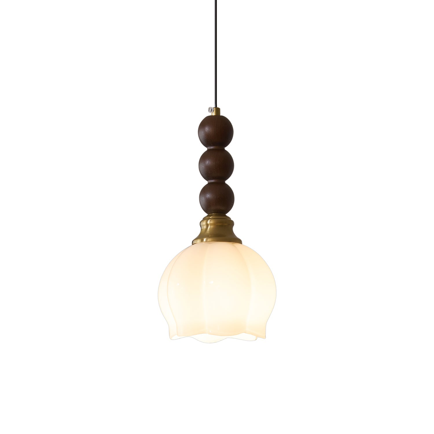 Pendant Light Dark Walnut Gold - SIGNUM | Elegant Style